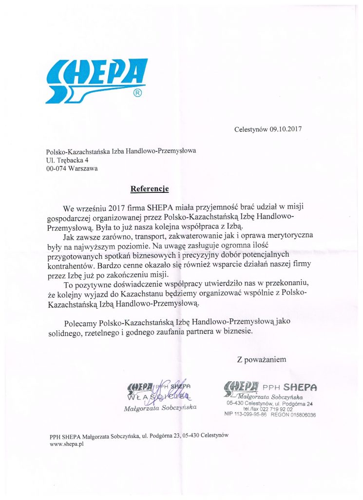 Referencje PPH Shepa